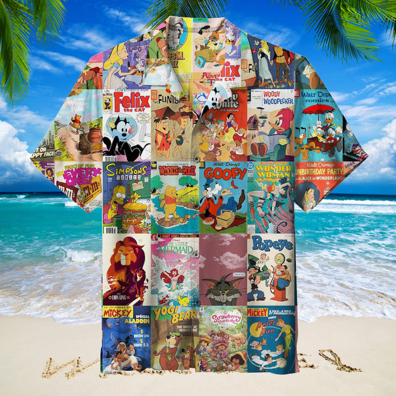 Vintage Cartoon Collage | Hawaiian Shirt
