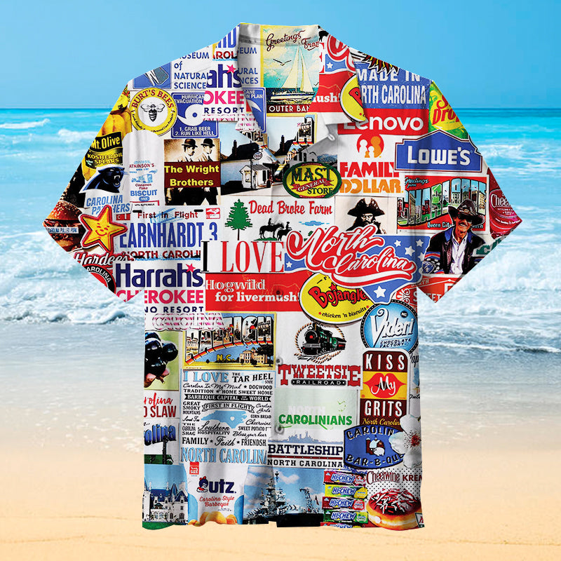 I Love North Carolina | Hawaiian Shirt