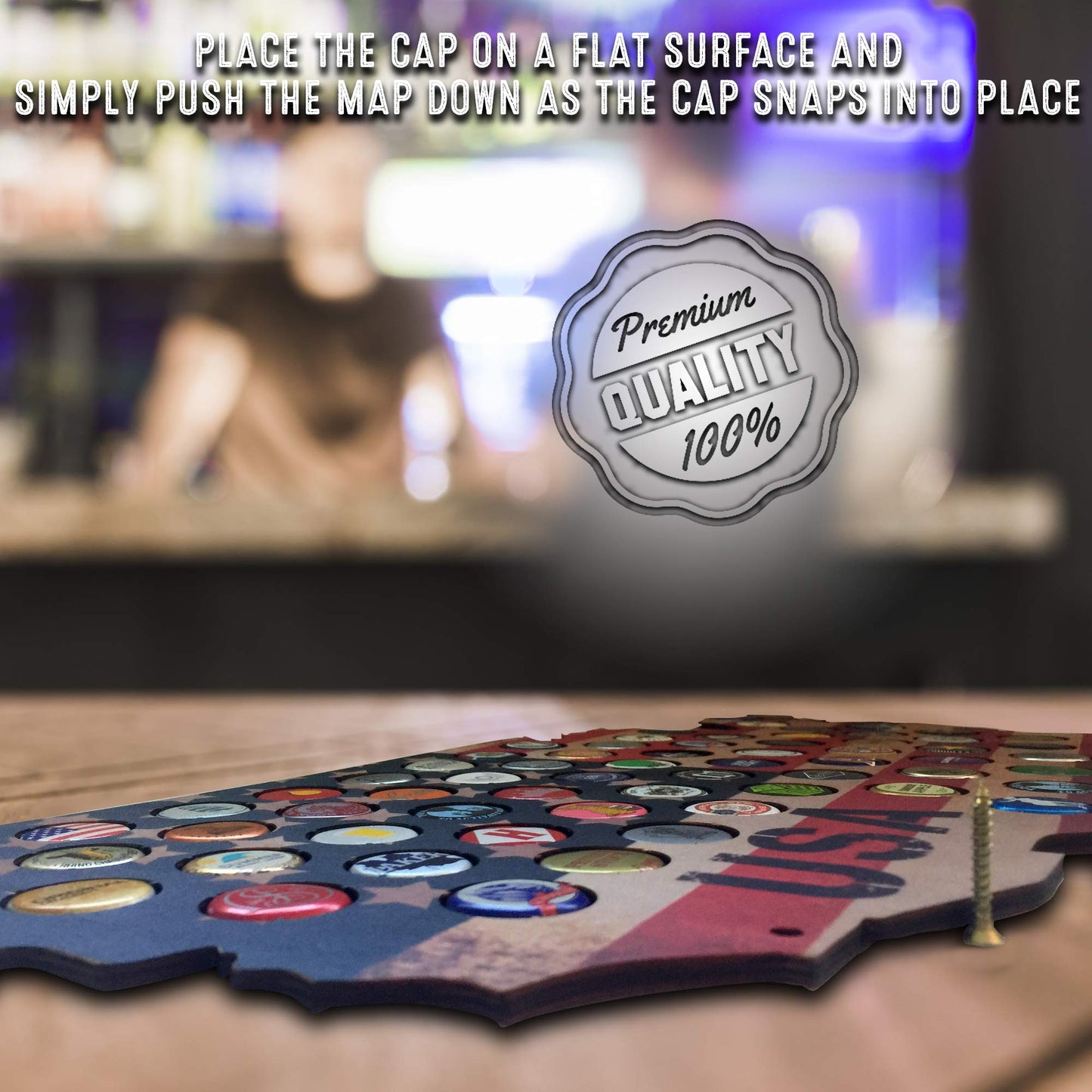 Independence Day Presale-Original USA Beer Cap Map