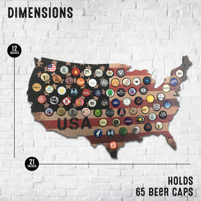 Independence Day Presale-Original USA Beer Cap Map